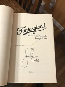 SAM WALKER SIGNED AUTOGRAPHED BOOK - FANTASYLAND -  HC DJ - 1ST EDITION - Foto 1 di 4