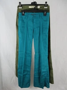 Lot 2 Theory Level 99 Womens Fitted Wide Leg Dress Pants Green & Aqua Size 26 - Picture 1 of 17
