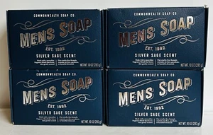 4-Pack Commonwealth Co. ~ Silver Sage Men’s Bar Soap 10 oz Each - Picture 1 of 2
