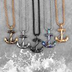 Stainless Steel Sea Anchor Sailor Man Men Necklaces Chain Pendants Punk Rock