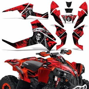 Kit de gráficos CanAm Renegade X/R ATV cuatro calcomanías Can Am 500/800/1000 REAP ROJO - Imagen 1 de 3