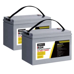 NNEDSZ Deep Cycle Battery 12V 100Ah x2 Box Portable Solar Caravan Camping - Picture 1 of 7