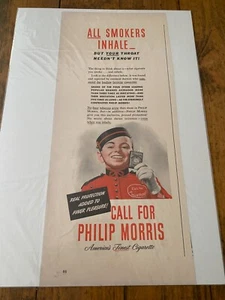 Vintage 1942 Philip Morris Your Throat Needn't Know ad - Picture 1 of 1