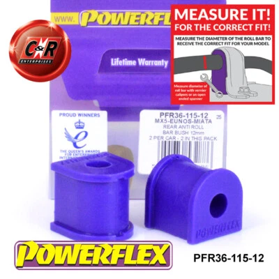 Powerflex RR Überrollbügel Halterung Buchsen 12mm für Mazda MX-5 Mk1 Na 89-98 - Bild 1 von 4
