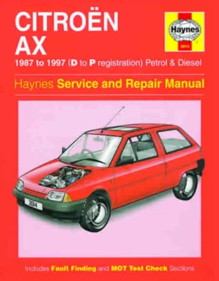 Haynes Citroen AX Gasolina Diesel 1987-1997 Nuevo Manual de Taller - Imagen 1 de 4