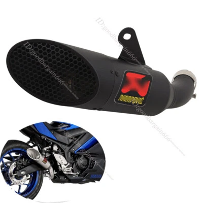 For Yamaha YZF R3 R25 MT-03 2005-2021 Black Muffler Exhaust Pipe No DB Killer - Image 1 of 4