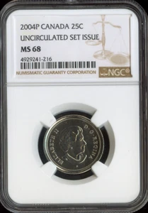 2004p Canada 25 Cents NGC MS68 Quality - Picture 1 of 2