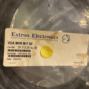 Vga 50 Foot Cable, Electronic Electronics Part Number 26–1 12–29 Reference M - Picture 1 of 5