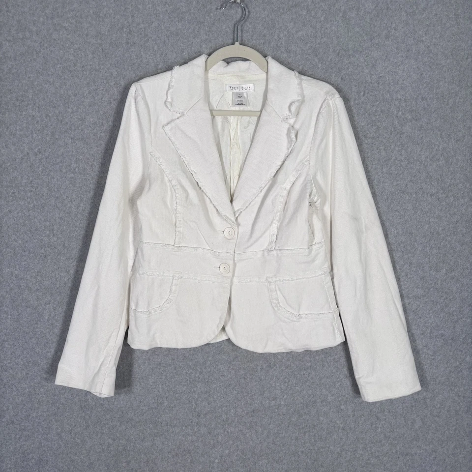 Blazer Y2K WHBM Pana Talla 8 Deshilachado Crudo Academia Twee Carrera Iglesia Mínimo Foto 1 de 4