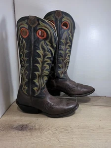 Tony Lama Long Cowboy Boots Brown Leather Size 9 UK Amazing Boots Great Quality - Picture 1 of 13