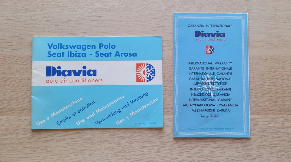 CONDIZIONATORE AUTO DIAVIA Volkswagen PoloSeat Ibiza Seat Arosa Libretto Uso  - Immagine 1 di 1