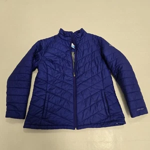 Columbia Omni Heat Puffer Cremallera Completa Azul Chaqueta Cuello Polar Para Mujer Talla 1X - Imagen 1 de 11