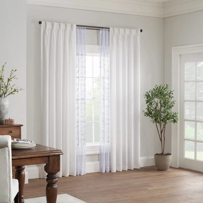 Serendipity 5 pinza plisado luz filtrante varilla bolsillo ventana cortina para vivir... Foto 1 de 4