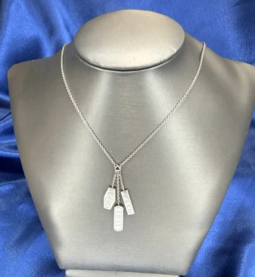 TIFFANY & Co 925 Sterling Silver 1837 Dangle Element 16 inch Necklace - Image 1 of 4