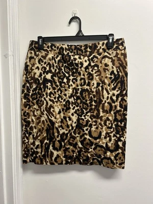 Falda lápiz elástica con estampado de leopardo, esposa de la mafia, sirena de oficina, forrada Merona 14 Foto 1 de 4