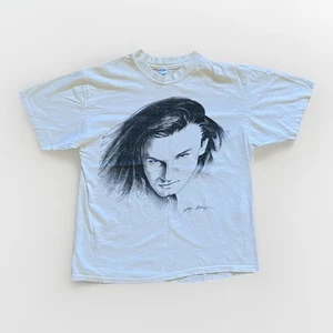 Gary Saderup Bono U2 Band Aid VTG Shirt Large White Hanes Single Stitch 80s USA - Picture 1 of 7