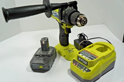 Ryobi PBLHM101 One+ 18V Brushless Hammer Drill. 1.5Ah battery and Charger - Image 1 of 3