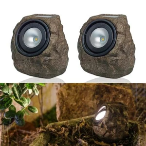 2 Pack Solar Outdoor Rock Spot Lights for Landscape Pathway Lawn Patio Porch - Picture 1 of 7