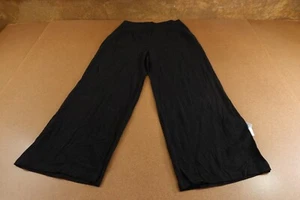ASOS DESIGN Womens Petite 4 Black High Waist Seam Detail Wide Leg Pants NWT - Picture 1 of 8