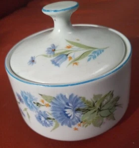 Mikasa: Brook Hills Japanese #L9004 White/Blue Floral SUGAR BOWL w/LID  - Picture 1 of 7