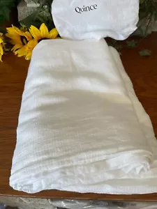 NWOT QUINCE EUROPEAN WAFFLE LINEN TWIN DUVET COVER ONLY WHITE 100% FLAX RARE! - Picture 1 of 9