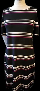 White House Black Market Striped Cold Shoulder Dress - Size Med- New W/tags - Picture 1 of 11
