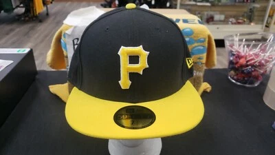 NWT PITTSBURGH PIRATES POP LOGO FITTED CAP HAT NEW ERA 5950 59FIFTY 7 3/8 7 1/2 - Image 1 of 4