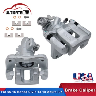 Par de pinzas de freno traseras con soporte para Honda Civic 2013-2018 Acura ILX 2006-2015 Foto 1 de 4
