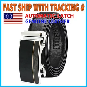 Men's Automatic Click Lock Buckle Waist Strap Dress Comfort Jean Belt Casual - Picture 1 of 23