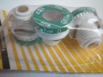 Bussman BP/SL-30, fusibles de enchufe de retardo de tiempo de 30 amperios/paquete de 3 Foto 1 de 2
