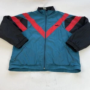 Giacca conchiglia vintage Puma anni '90 da uomo frangivento colourblock tuta da pista tennis M-L - Foto 1 di 13
