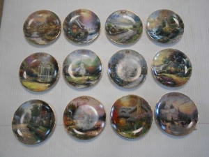 Juego completo de platos de 5 3/4" Thomas Kinkade's Simpler Times 12 meses - Imagen 1 de 8