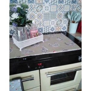Induction Hob Cover Mat Pad Chickens Grey Green Oven Belling NEFF Miele 60x55cm - Picture 1 of 8
