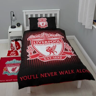 Juego de edredón individual con logotipo de Liverpool FC YNWA reversible ropa de cama de fútbol fundas de almohada Foto 1 de 4
