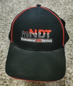 New Pro NDT Hat Adult Mens Black Strap Back Cap Adjustable Hook Loop - Picture 1 of 7