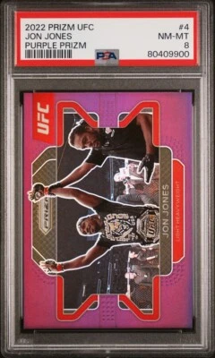 2022 PANINI PRIZM UFC 4 JON JONES PURPLE PRIZM , PSA - Image 1 of 2