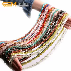 5-8mm Freeform Gemstone Nugget Chips Loose Beads For Jewellery Making 34" UK - Picture 1 of 211