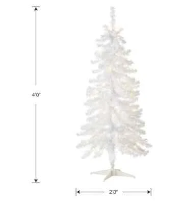 4 ft Pre-lit White Tinsel Artificial Christmas Tree National Tree Co - Image 1 of 4