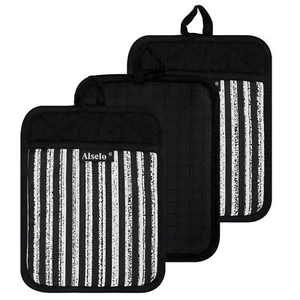 Silicone Pot Holders Set of 3 Heat Resistant & Non Slip Potholders Profession... - Picture 1 of 9