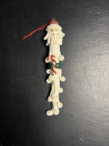 Dünner Weihnachtsmann hält Zuckerstange Ton Weihnachtsschmuck! 8,5 Zoll - Bild 1 von 3