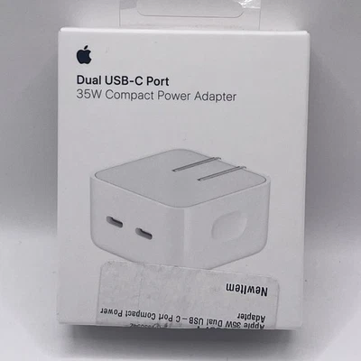 Genuine Apple 35W Dual USB-C Port Compact Power Adapter Brand New - Image 1 of 4