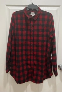 Camisa de franela a cuadros escocesa XL para mujer LL BEAN calce relajado 508276 - Imagen 1 de 8