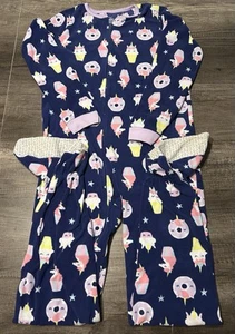 Carters 1 Pc Footie Pajamas  Fleece Unicorn Stars Cupcakes Girls Sz 14 - Picture 1 of 3