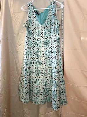 Vestido forrado Jones New York Signature para mujer talla 12 lunares cremallera trasera Foto 1 de 4