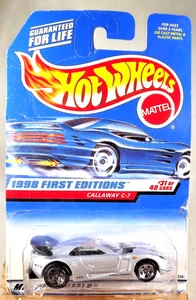 1998 Hot Wheels ERROR #677 First Editions 31/40 CALLAWAY C-7 Gray DrkChrmRear5Sp - Picture 1 of 5