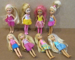 2013 Barbie Chelsea Doll LOT 8 ALWAYS DRESSED/PERMANENT BODICE TOP/Fabric Skirts - Picture 1 of 5