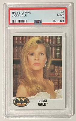 1989 TOPPS BATMAN CARD - #6 VICKI VALE - KIM BASINGER - PSA 9 - Image 1 of 2