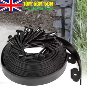 10M Flexible Garden Border Grass Lawn Path Edging with 30PCS Plastic Pegs Sturdy - Picture 1 of 16