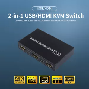 AIMOS USB HDMI KVM Switcher 2-in1 4K Splitter Box für Tastatur Maus Sharing - Bild 1 von 12