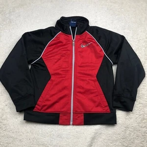 Nike Boys Youth 7 Black Red Full Zip Sweatshirt Track Jacket - Picture 1 of 7